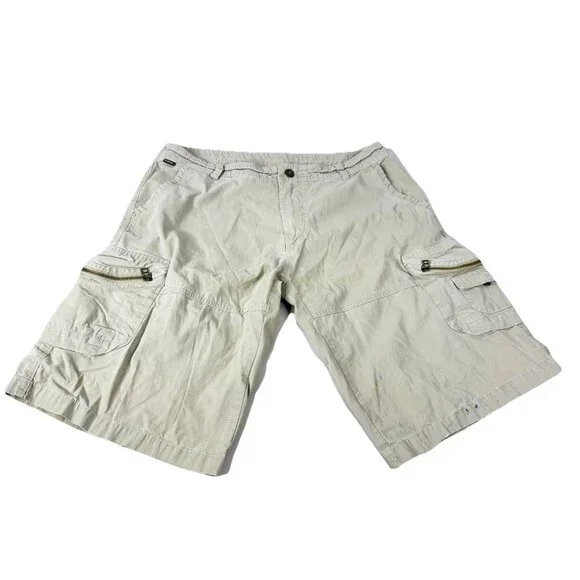 Kuhl Cargo Shorts Men 36 X 12 Tan Patina  Cotton/Nylon Light Hiking Gorpcore GUC - Picture 3 of 10